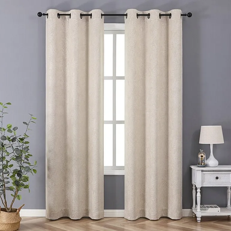 Regal Home Pascal Grommet Top Energy Saving Embossed Blackout Set of 2 Curtain Panel