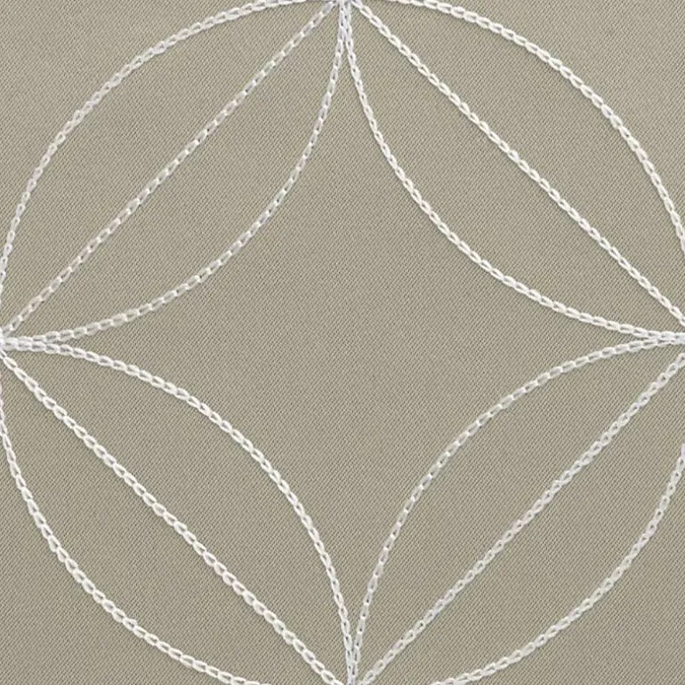 Regal Home Perth Geometric Embroidery Rod Pocket Blackout Set of 2 Curtain Panel