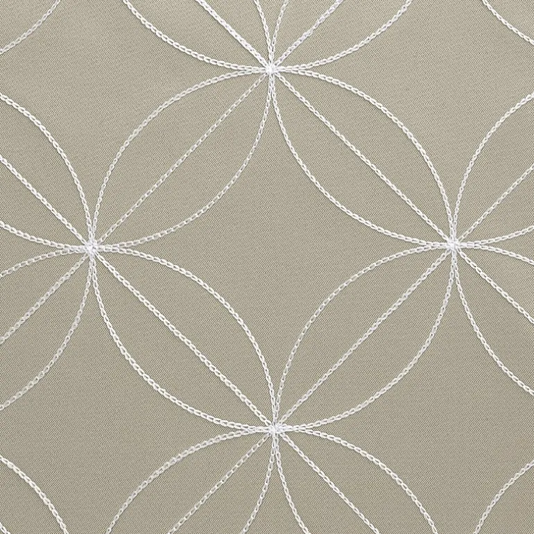 Regal Home Perth Geometric Embroidery Rod Pocket Blackout Set of 2 Curtain Panel