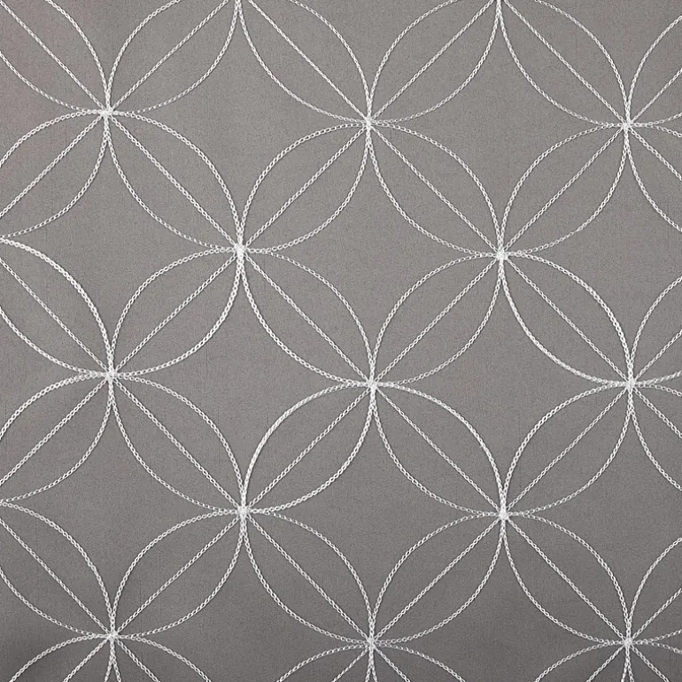 Regal Home Perth Geometric Embroidery Rod Pocket Blackout Set of 2 Curtain Panel