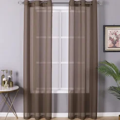 Regal Home Sheffield Grommet Top Sheer Set of 2 Curtain Panel