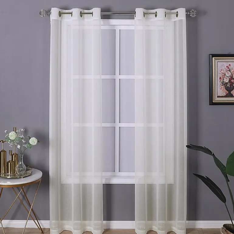 Regal Home Sheffield Grommet Top Sheer Set of 2 Curtain Panel