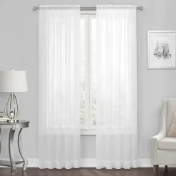 Regal Home Solid Voile Rod Pocket Sheer Single Curtain Panel