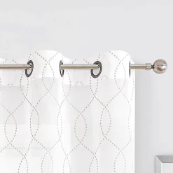 Regal Home Starbust Grommet Top Energy Saving Embroidered Sheer Set of 2 Curtain Panel