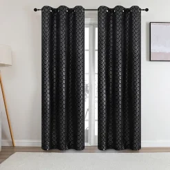 Regal Home Tobias Grommet Top Energy Saving Embossed Blackout Set of 2 Curtain Panel