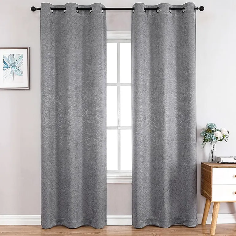 Regal Home Tobias Grommet Top Energy Saving Embossed Blackout Set of 2 Curtain Panel
