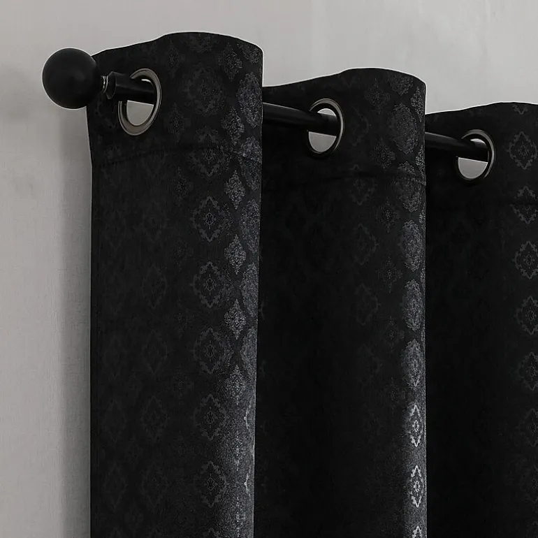 Regal Home Tobias Grommet Top Energy Saving Embossed Blackout Set of 2 Curtain Panel