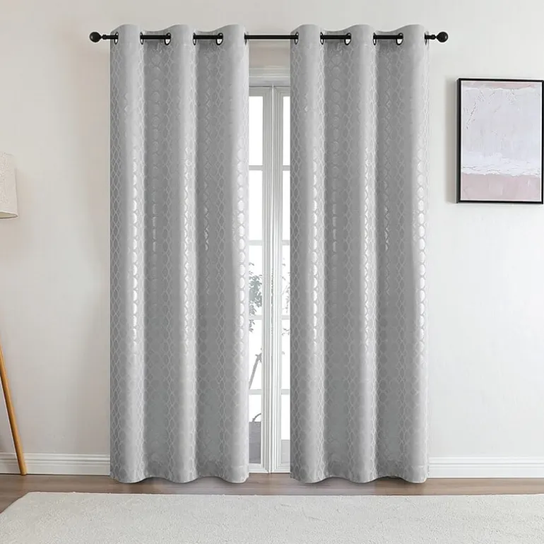 Regal Home Tobias Grommet Top Energy Saving Embossed Blackout Set of 2 Curtain Panel
