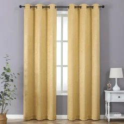 Regal Home Vista Embossed Grommet Top Energy Saving Embossed Blackout Set of 2 Curtain Panel