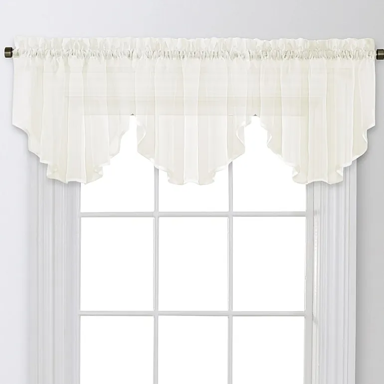Regal Home Voile Solid Rod Pocket Ascot Valance