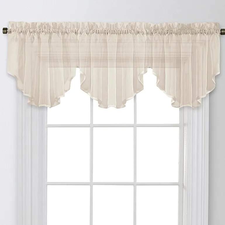 Regal Home Voile Solid Rod Pocket Ascot Valance
