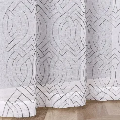 Regal Home Willa Grommet Top Embroidered Sheer Set of 2 Curtain Panel