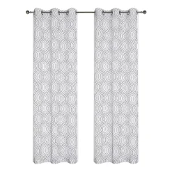 Regal Home Willa Grommet Top Embroidered Sheer Set of 2 Curtain Panel