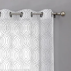 Regal Home Willa Grommet Top Embroidered Sheer Set of 2 Curtain Panel