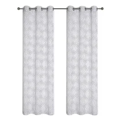 Regal Home Willa Grommet Top Embroidered Sheer Set of 2 Curtain Panel