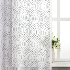 Regal Home Willa Grommet Top Embroidered Sheer Set of 2 Curtain Panel