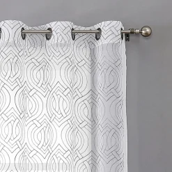 Regal Home Willa Grommet Top Embroidered Sheer Set of 2 Curtain Panel