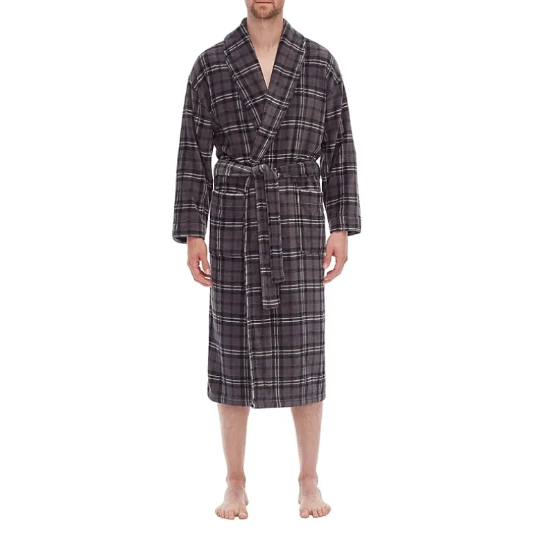 Residence Mens Big and Tall Fleece Long Sleeve Long Length Robe