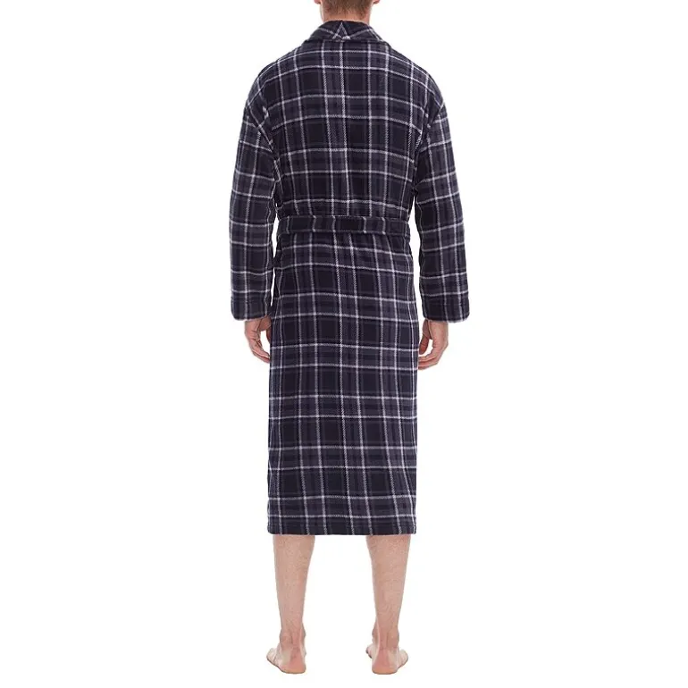 Residence Mens Big and Tall Fleece Long Sleeve Long Length Robe