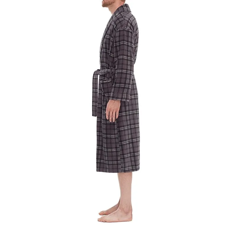 Residence Mens Big and Tall Fleece Long Sleeve Long Length Robe