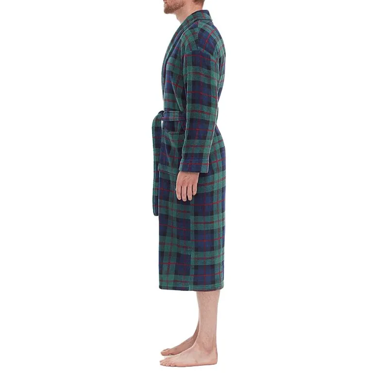 Residence Mens Big and Tall Fleece Long Sleeve Long Length Robe