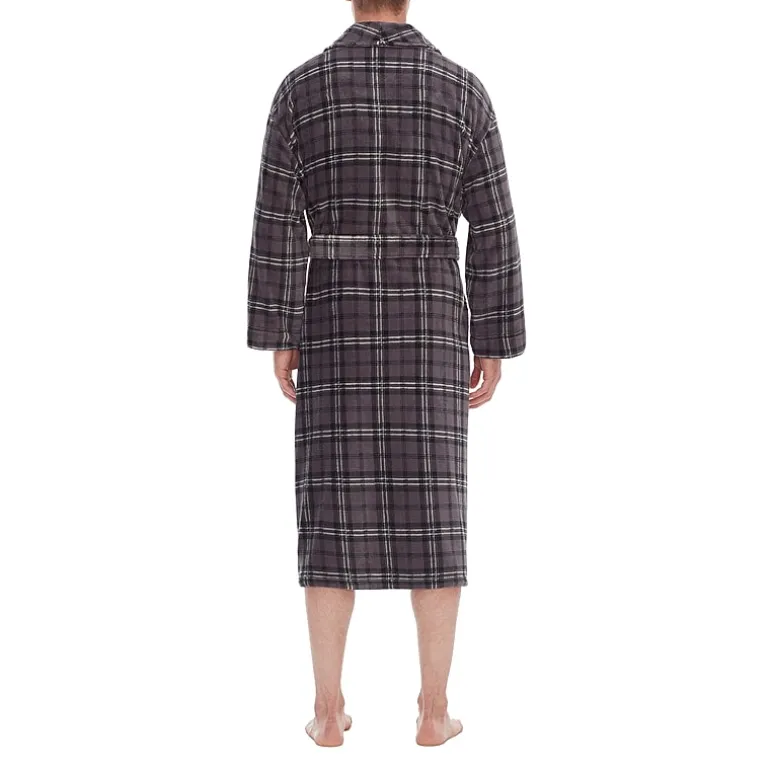 Residence Mens Big and Tall Fleece Long Sleeve Long Length Robe