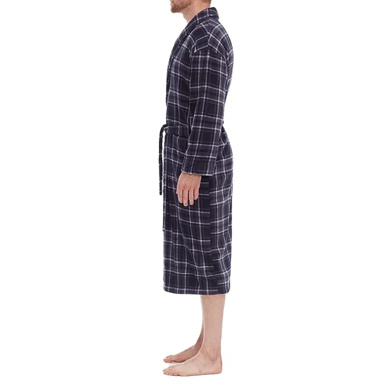 Residence Mens Big and Tall Fleece Long Sleeve Long Length Robe