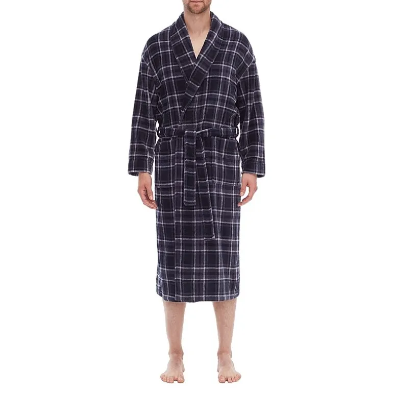 Residence Mens Big and Tall Fleece Long Sleeve Long Length Robe