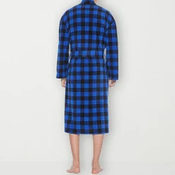 Residence Mens-Big Fleece Kimono Robe Long Sleeve Long Length