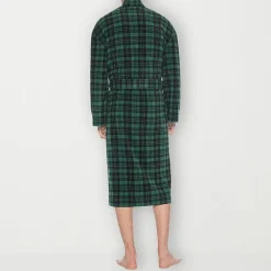 Residence Mens-Big Fleece Kimono Robe Long Sleeve Long Length