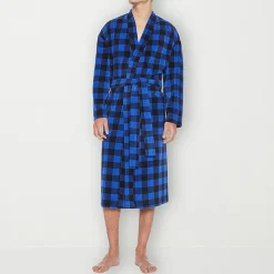 Residence Mens-Big Fleece Kimono Robe Long Sleeve Long Length