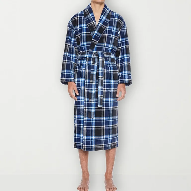 Residence Mens Big Fleece Long Sleeve Long Length Robe