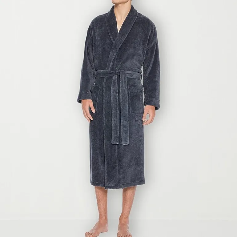 Residence Mens Big Fleece Long Sleeve Long Length Robe