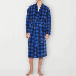 Residence Mens-Tall Fleece Kimono Robe Long Sleeve Long Length