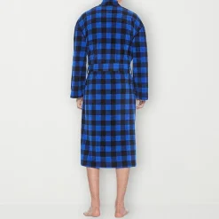 Residence Mens-Tall Fleece Kimono Robe Long Sleeve Long Length