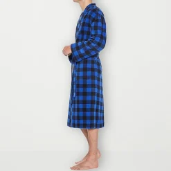 Residence Mens-Tall Fleece Kimono Robe Long Sleeve Long Length