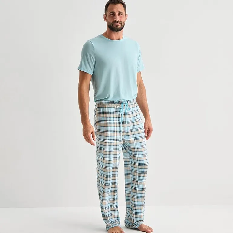RESTWELL Mens Crew Neck Short Sleeve 2-pc. Pajama Set
