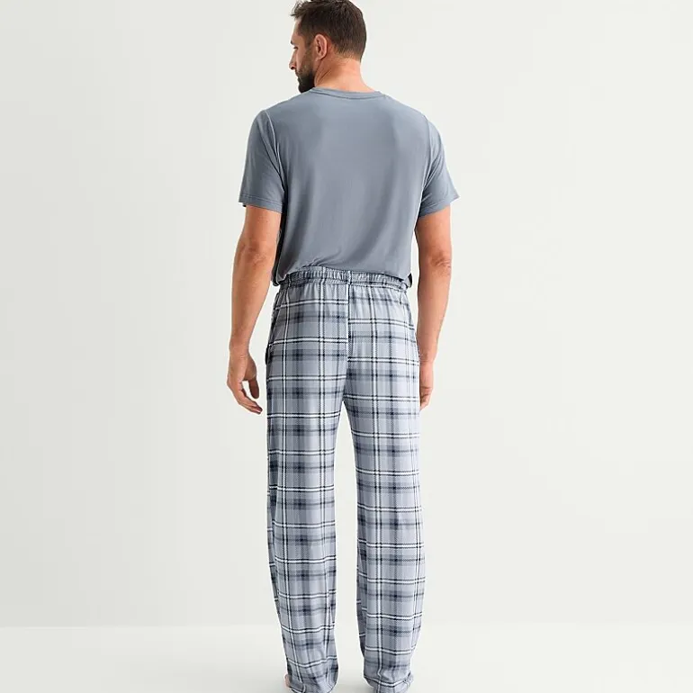 RESTWELL Mens Crew Neck Short Sleeve 2-pc. Pajama Set