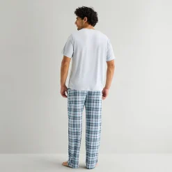 RESTWELL Mens Crew Neck Short Sleeve 2-pc. Pajama Set