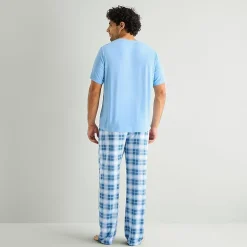 RESTWELL Mens Crew Neck Short Sleeve 2-pc. Pajama Set