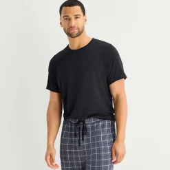 RESTWELL Mens Crew Neck Short Sleeve 2-pc. Pajama Set