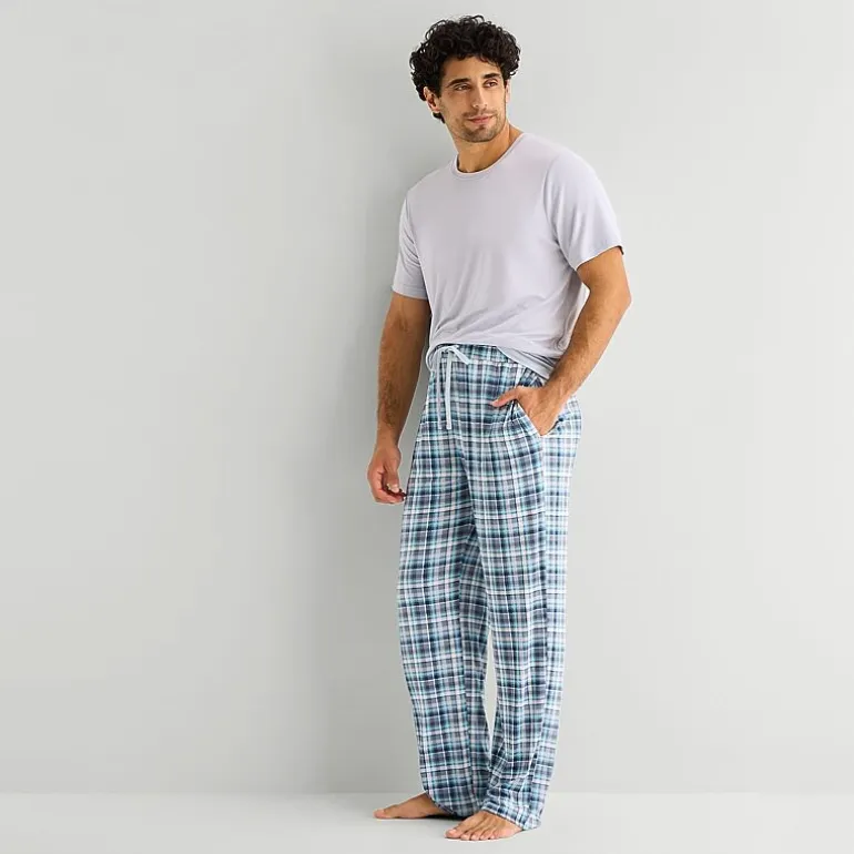 RESTWELL Mens Crew Neck Short Sleeve 2-pc. Pajama Set