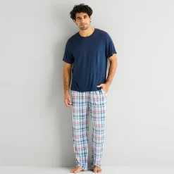 RESTWELL Mens Crew Neck Short Sleeve 2-pc. Pajama Set
