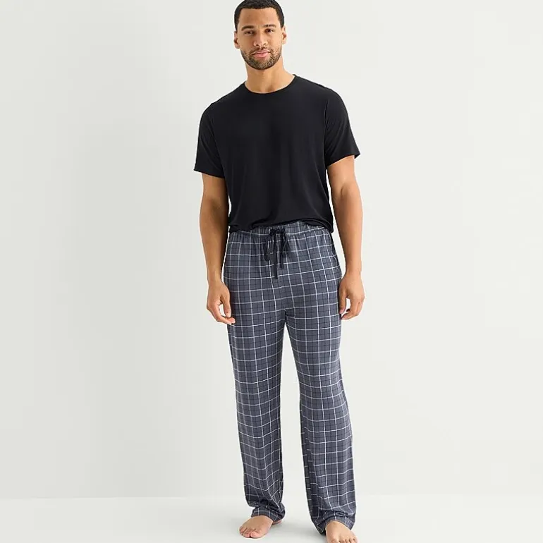 RESTWELL Mens Crew Neck Short Sleeve 2-pc. Pajama Set