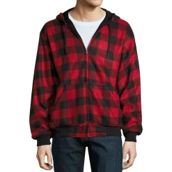 Reversible Buffalo Plaid Fleece Hoodie