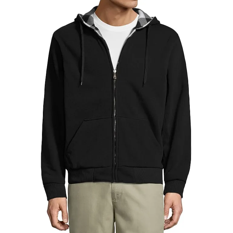 Reversible Buffalo Plaid Fleece Hoodie