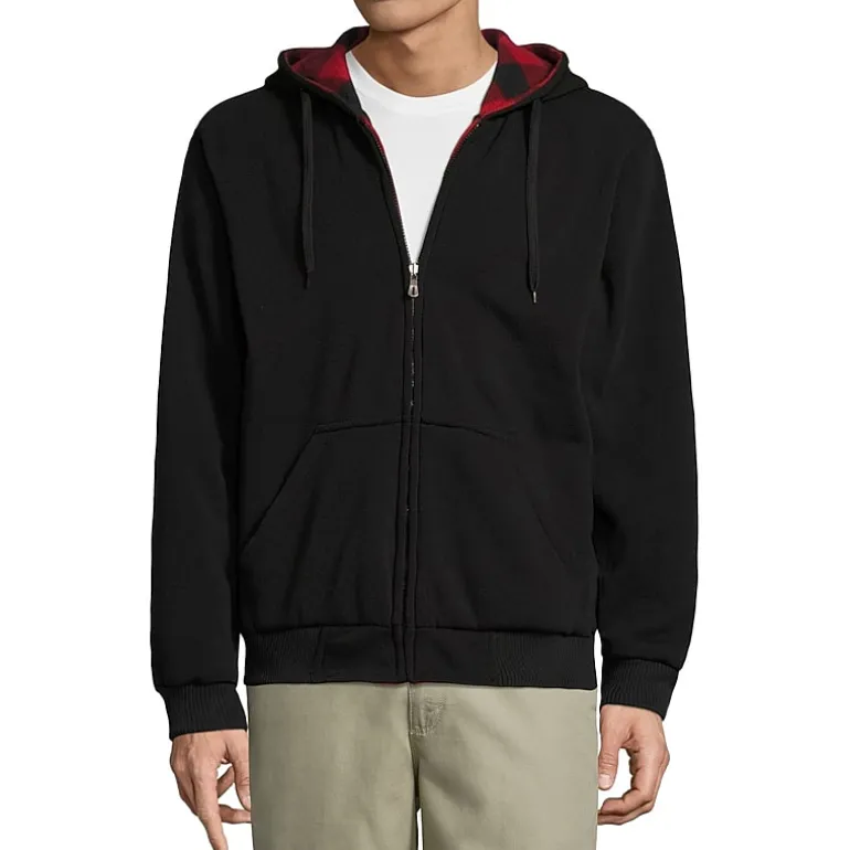 Reversible Buffalo Plaid Fleece Hoodie