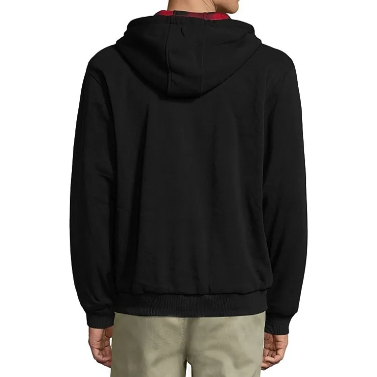 Reversible Buffalo Plaid Fleece Hoodie