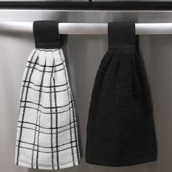 Ritz 2-pc. Solid and Multi Kitchen Tie Towel Set
