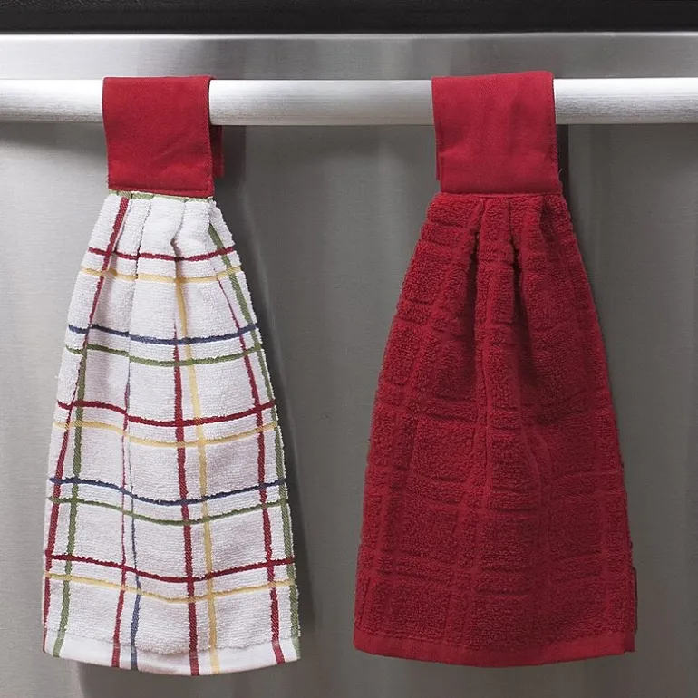 Ritz 2-pc. Solid and Multi Kitchen Tie Towel Set